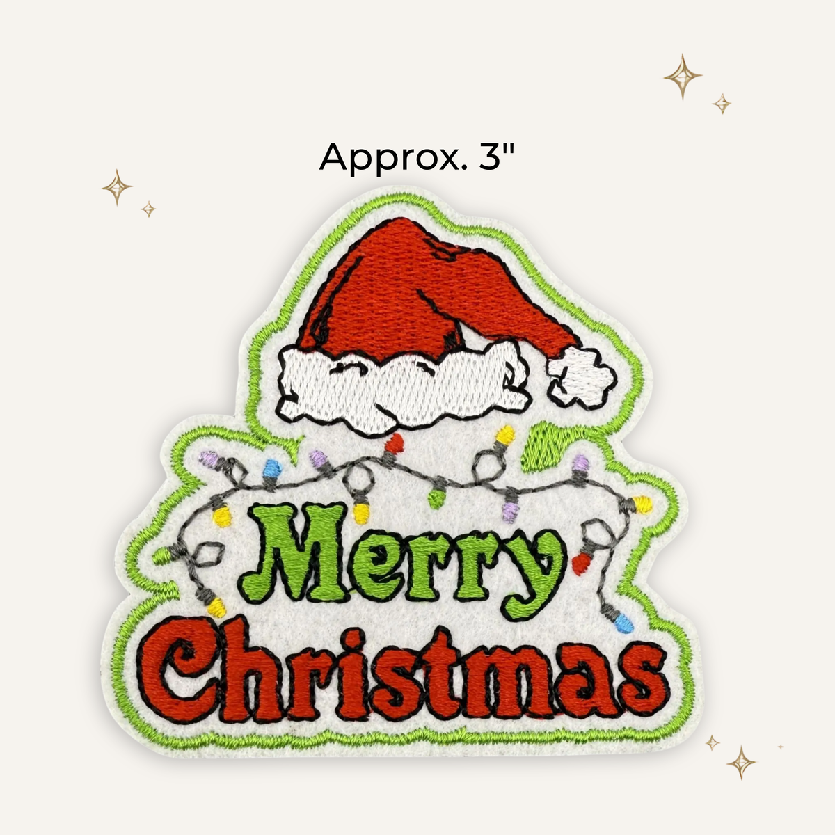 Merry Christmas Hat Embroidered Patch