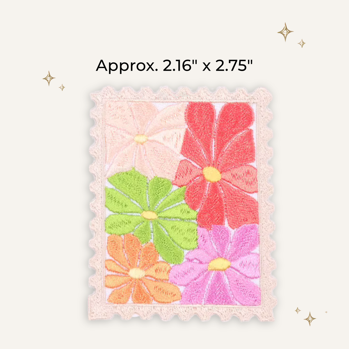 Matisse Inspired Pastel Daisy Stamp Embroidered Patch