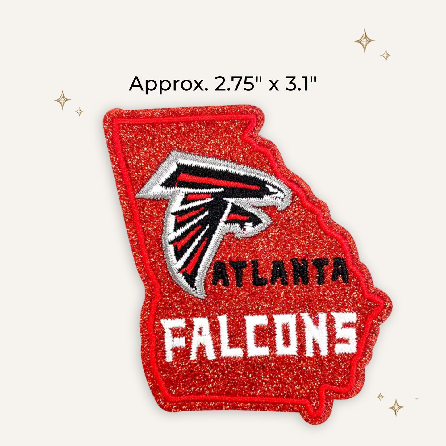 Atlanta Falcons State Glitter Embroidered Patch