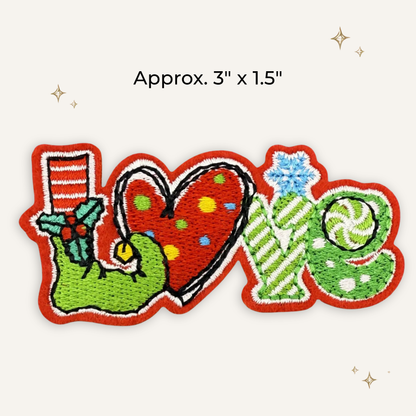 Christmas Love Word Embroidered Patch