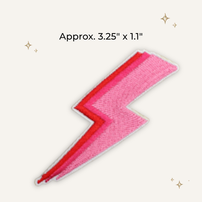 Triple Pink Bolt Embroidered Patch- RTS