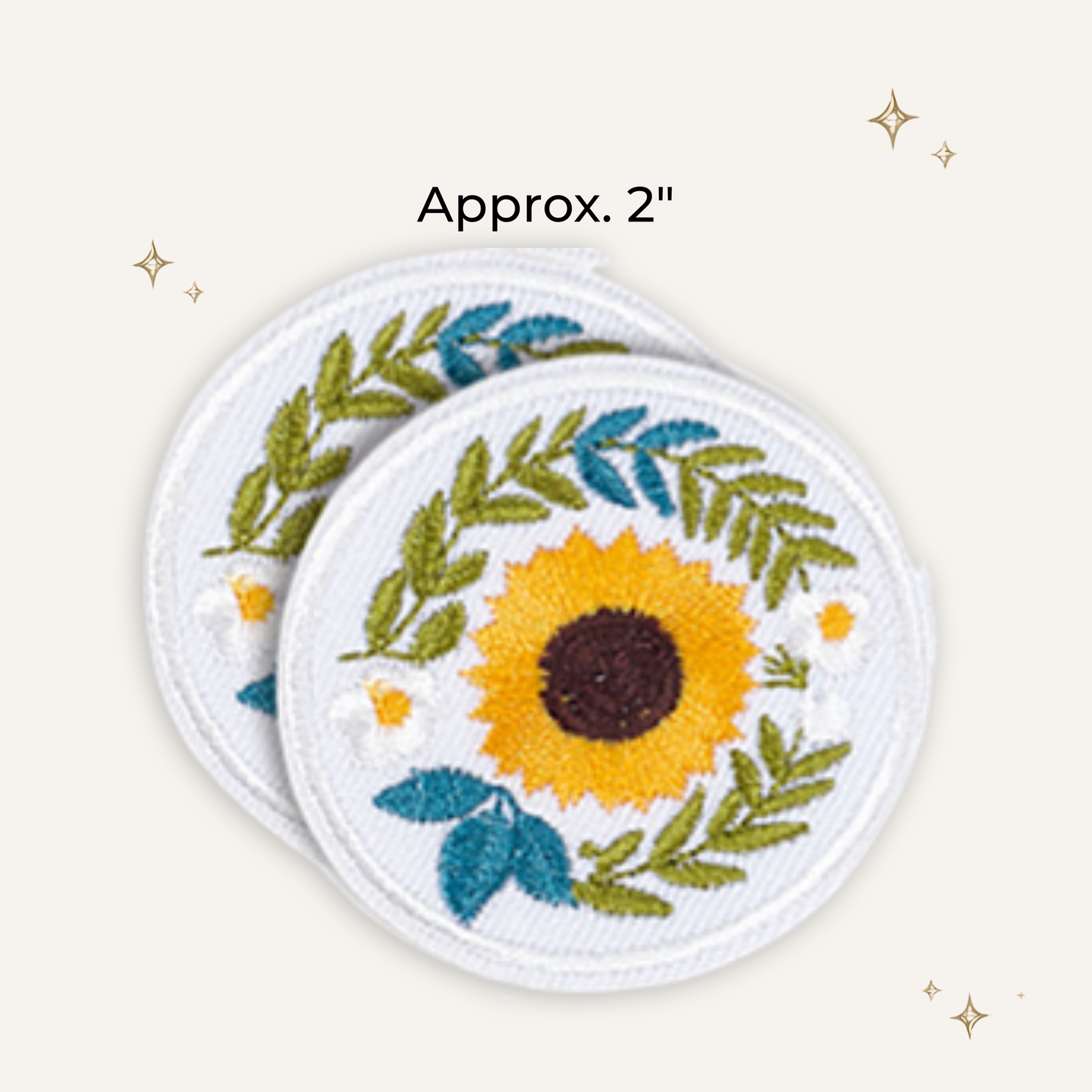 Cottage Floral Sunflower Embroidered Patch