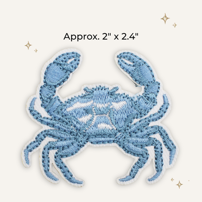 Blue Crab Embroidered Patch