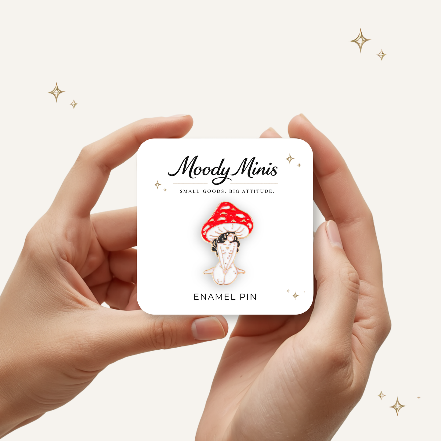 Red Mushroom Hat Faerie Enamel Pin