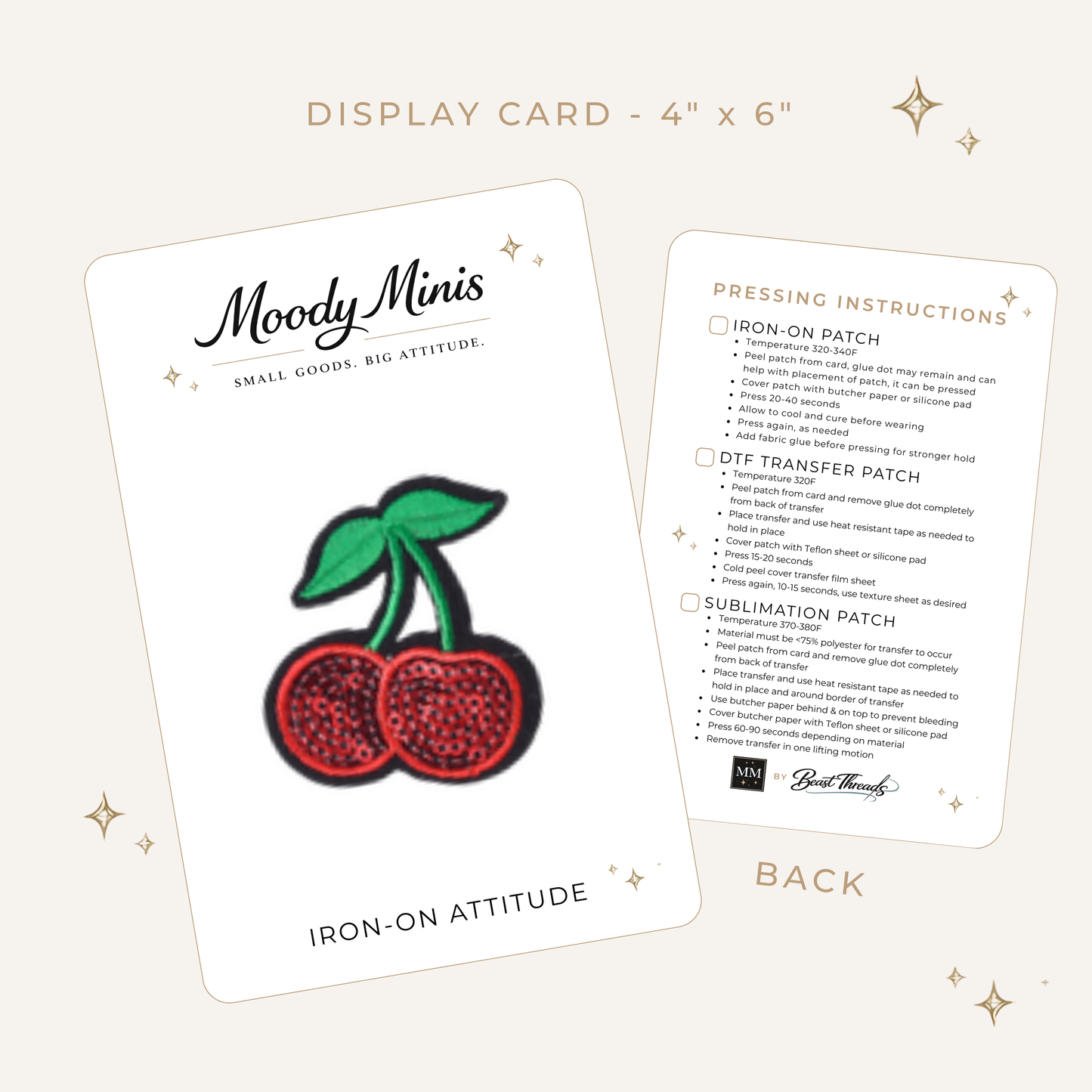 Cherry Sequin Embroidered Patch- RTS