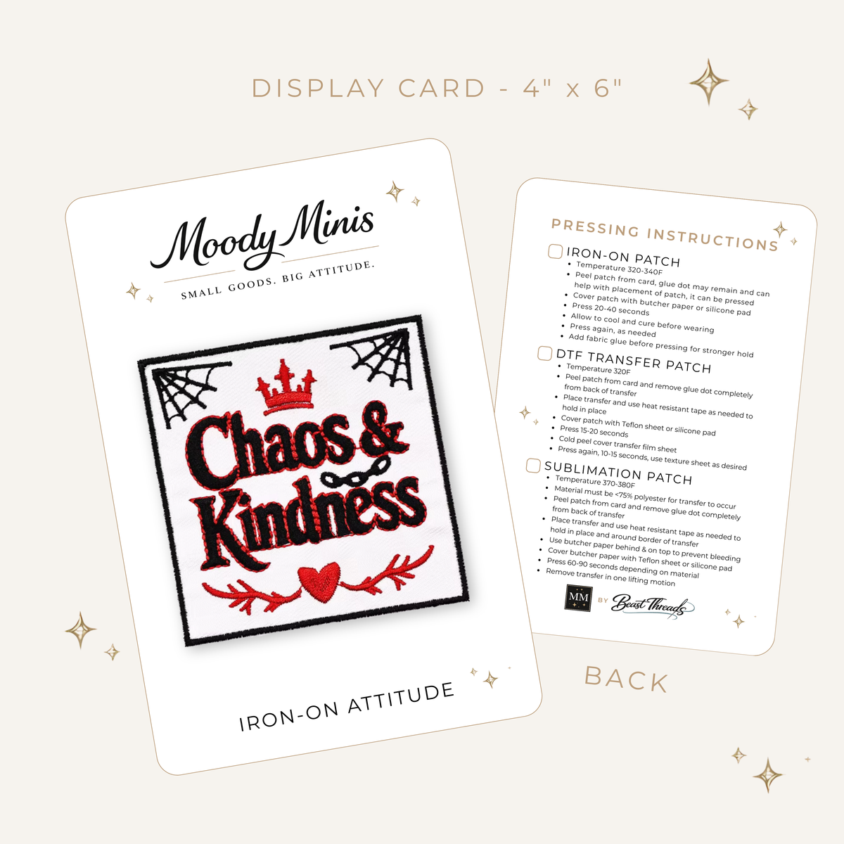 Gothy Chaos & Kindness Embroidered Patch