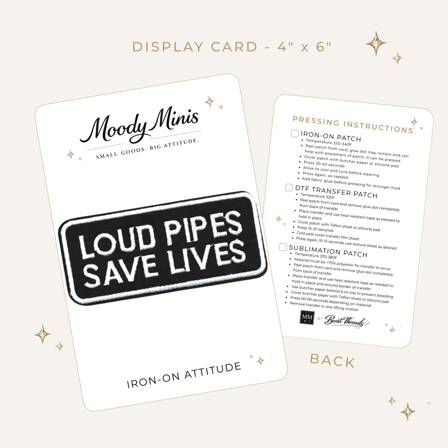 Loud Pipes Save Lives Embroidered Patch