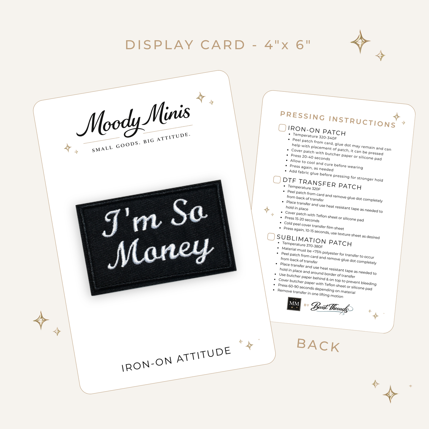 I'm So Money Embroidered Patch- RTS