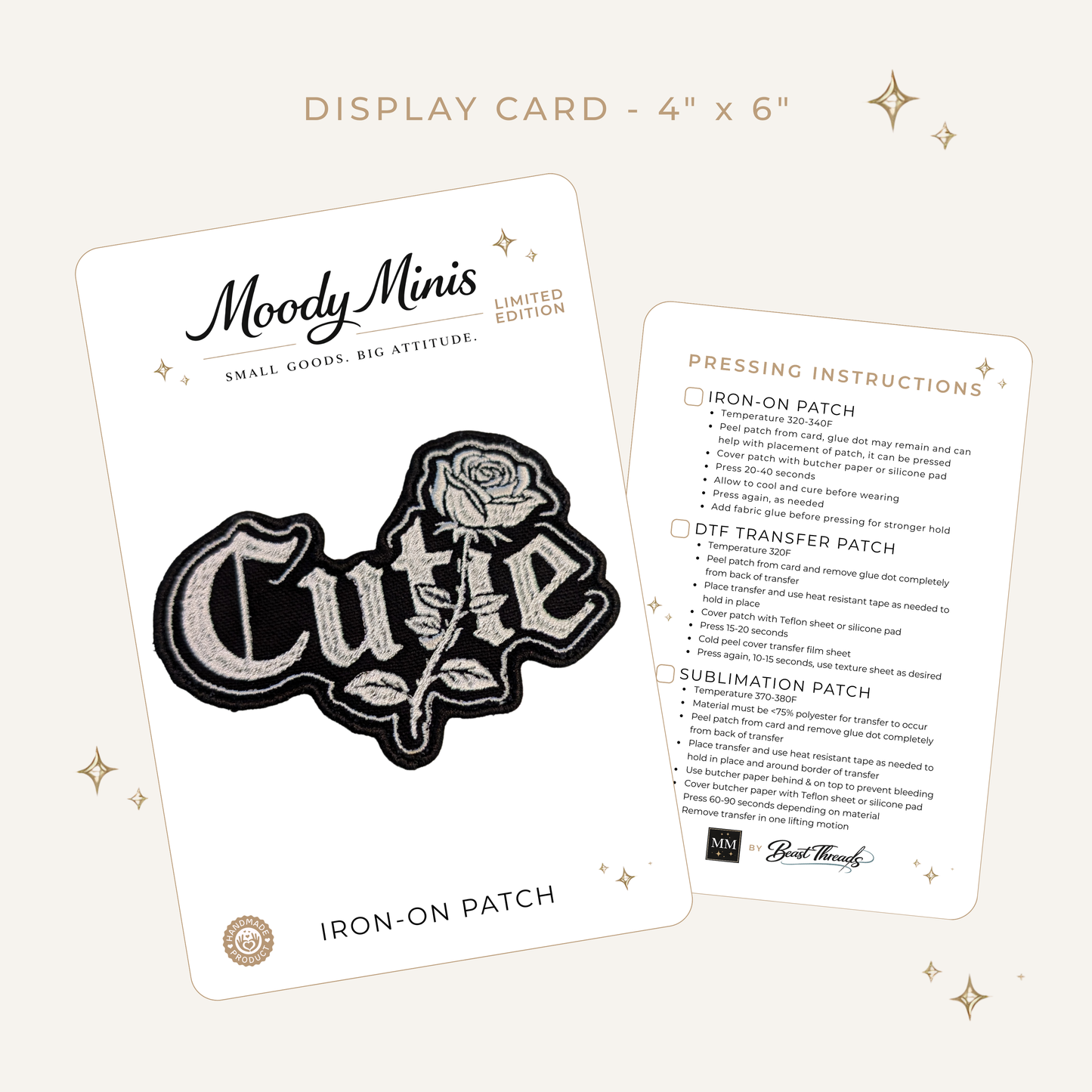 Cutie Embroidered Patch - RTS/MTO