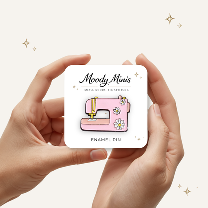 Pink Sewing Machine Enamel Pin