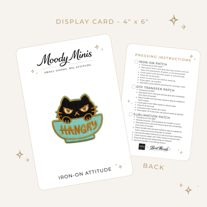 Hangry Kitty Embroidered Patch- RTS
