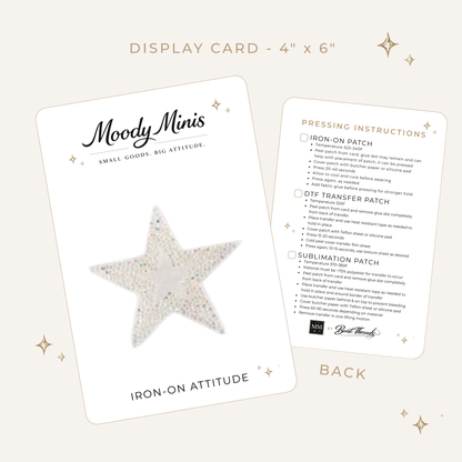 White Star Rhinestone Patch- RTS