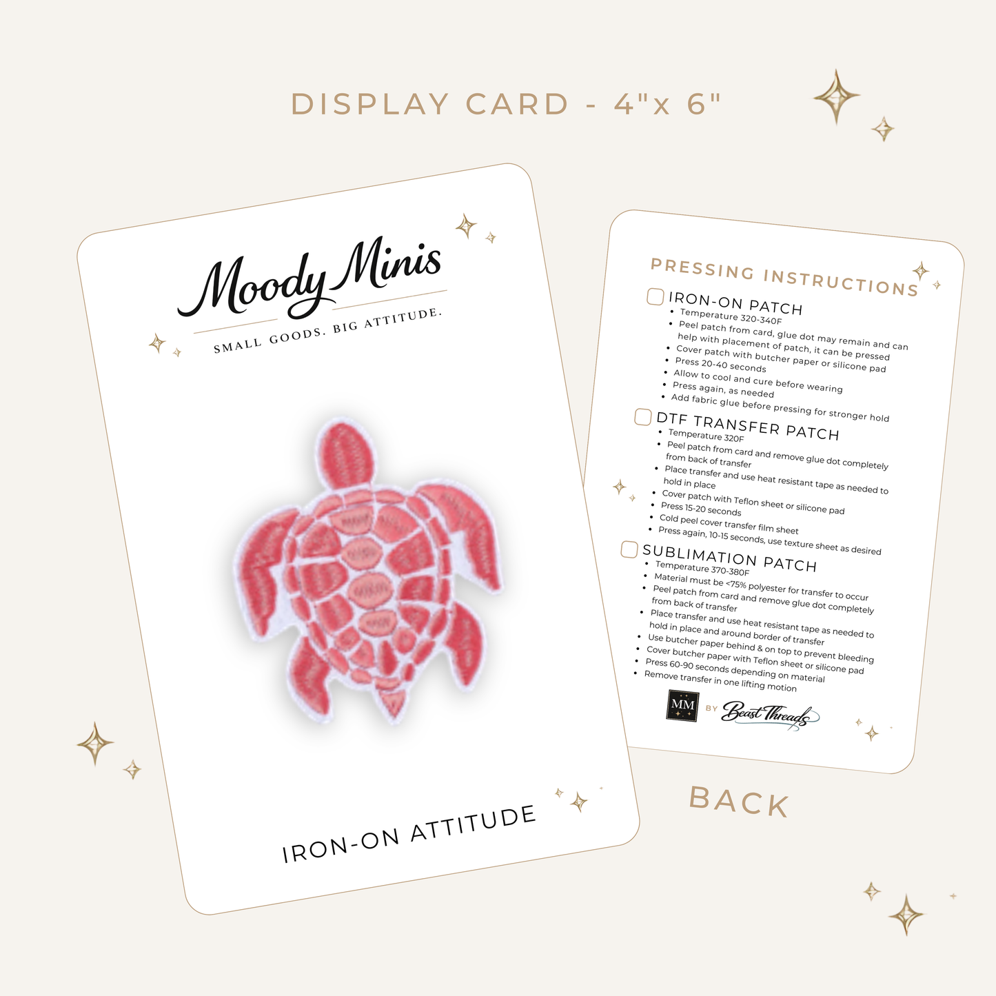 Pink Turtle Embroidered Patch- RTS