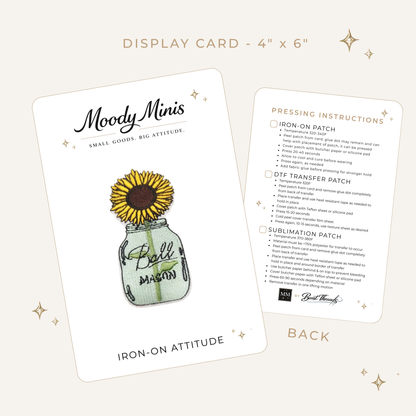 Sunflower Mason Jar Embroidered Patch