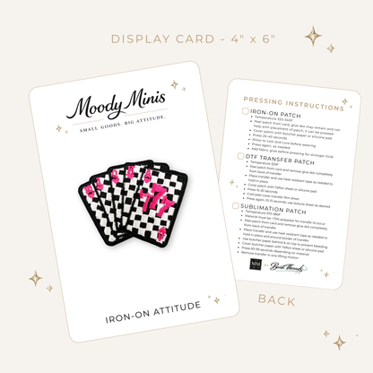 Lucky Poker Cards Pink Embroidered Patch
