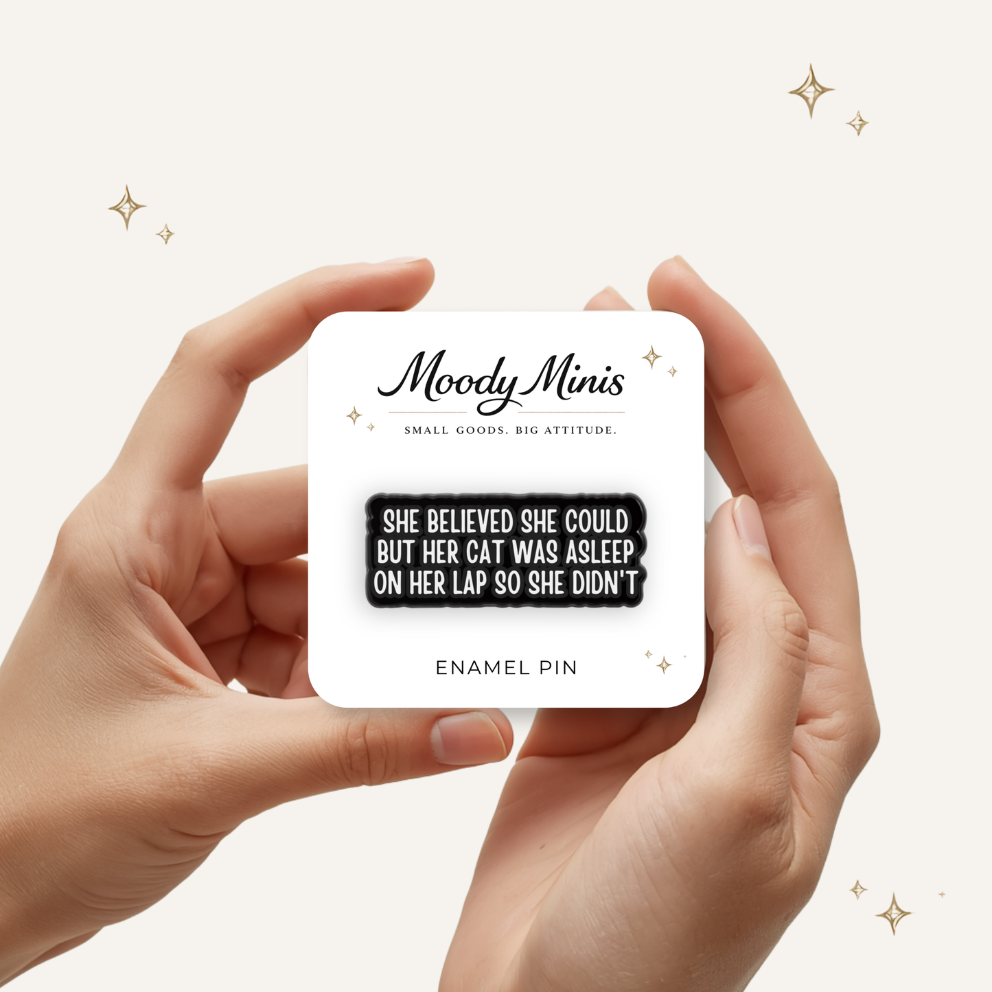 Her Cat Was on Her Lap... Enamel Pin