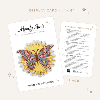 Boho Butterfly Embroidered Patch- RTS