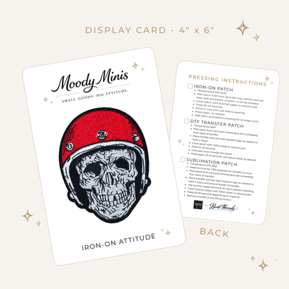 Skull Biker Helmet Embroidered Patch