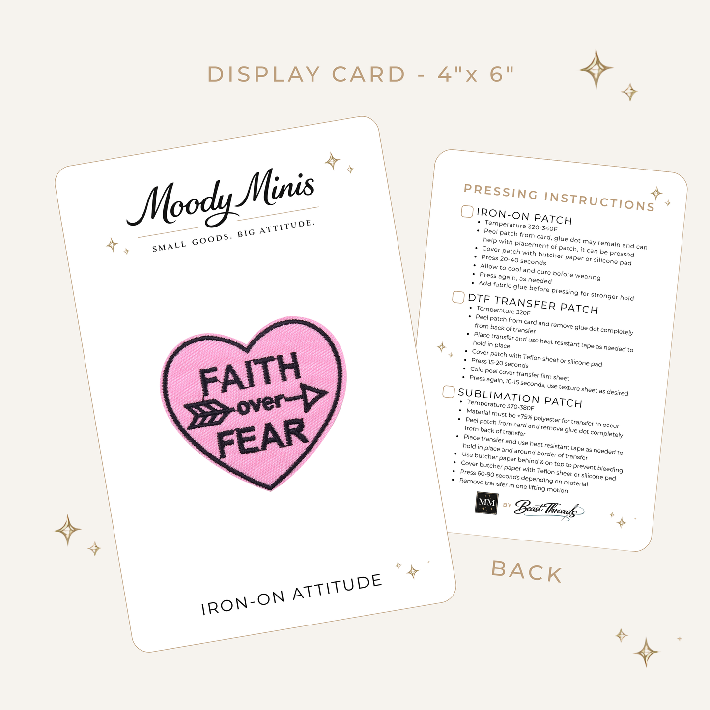 Faith Over Fear Embroidered Patch