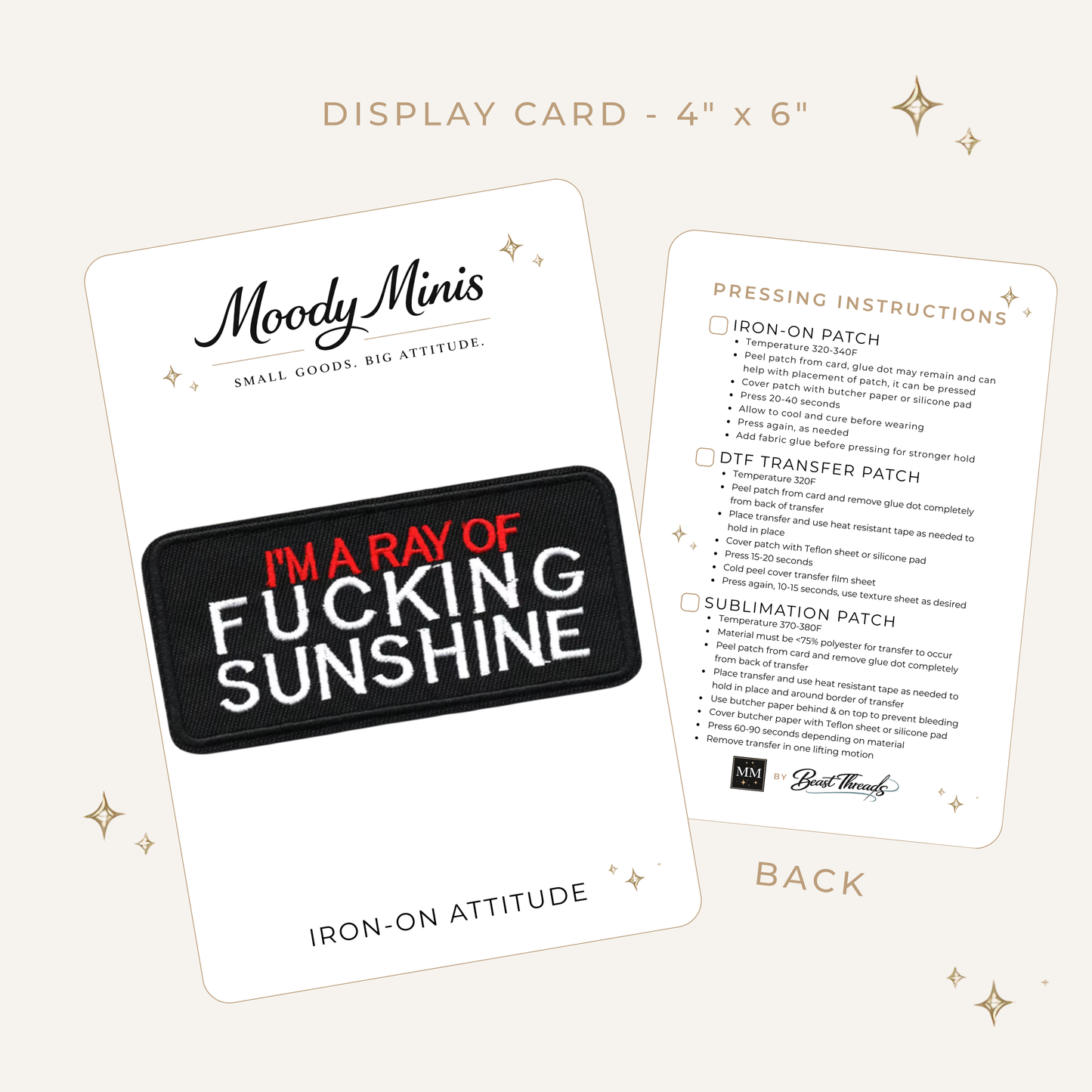 Ray of F*cking Sunshine Embroidered Patch
