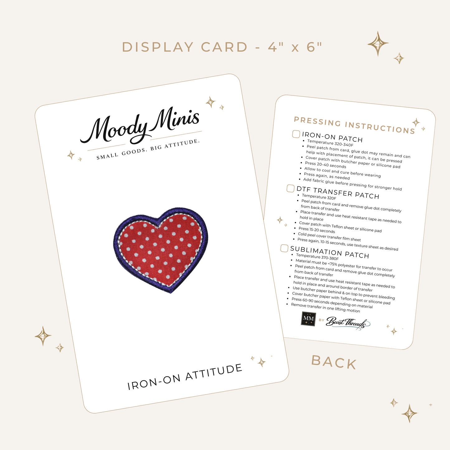 Retro Dot Heart Embroidered Patch- RTS