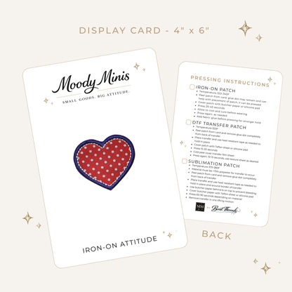 Retro Dot Heart Embroidered Patch- RTS