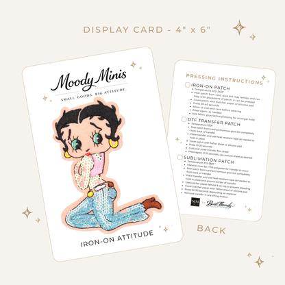 Betty Boop Jeans Embroidered Patch- RTS