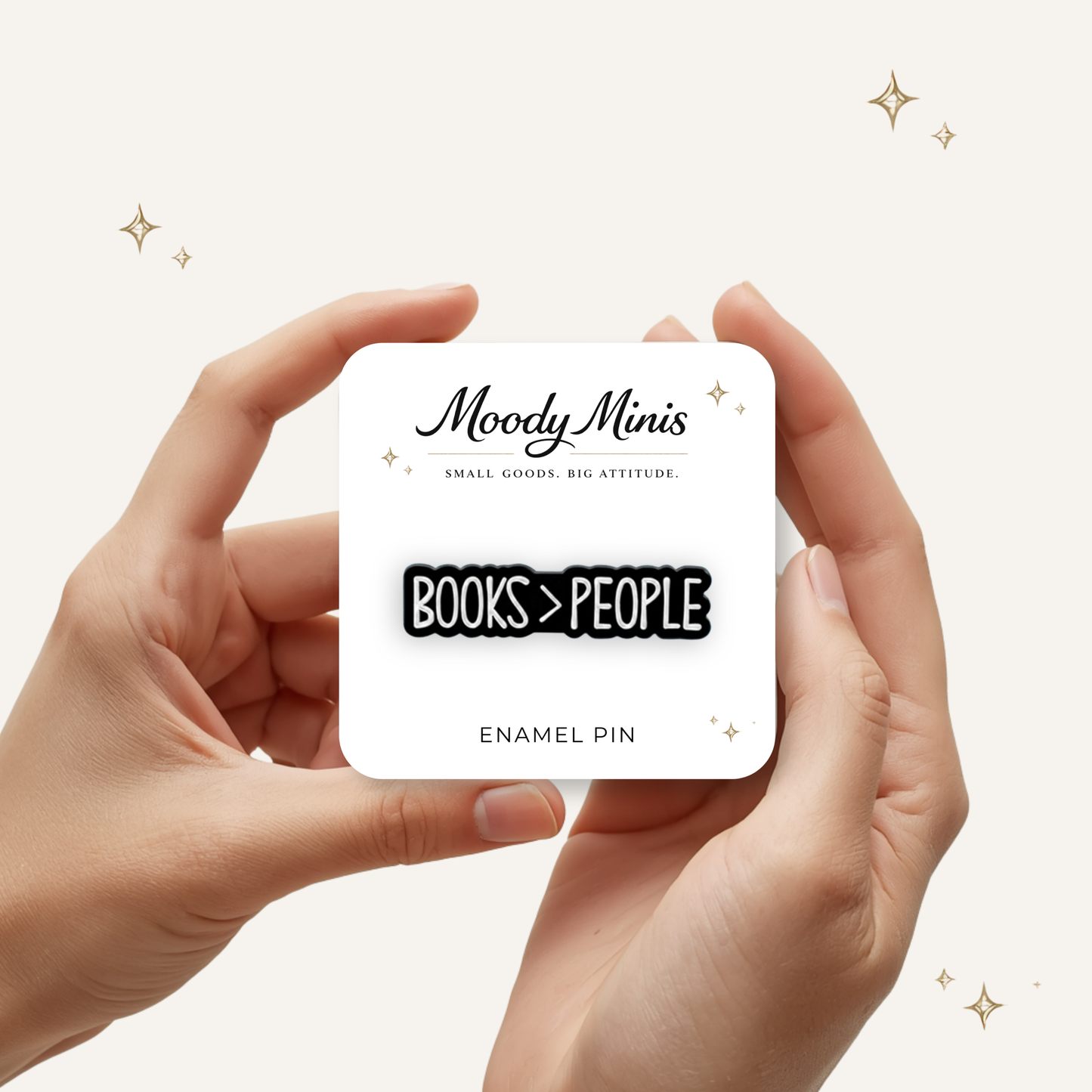 Books Over People Enamel Pin