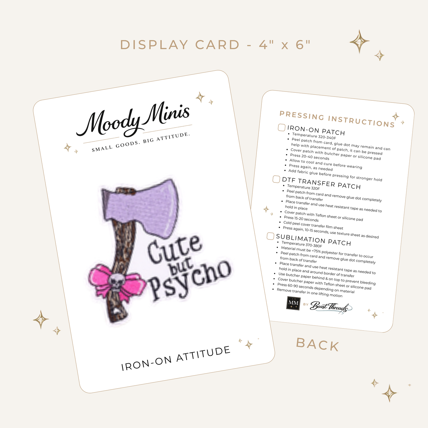 Cute But Psycho Ax Embroidered Patch - RTS
