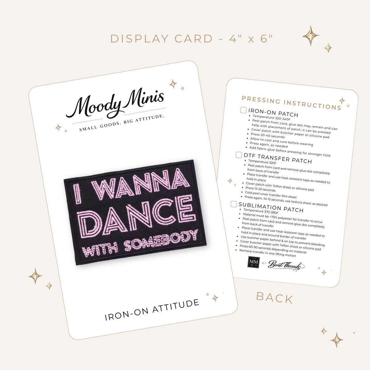 I Just Wanna Dance With Somebody 2 Embroidered Patch