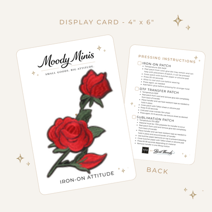 Red Rose Swag Embroidered Patch- RTS