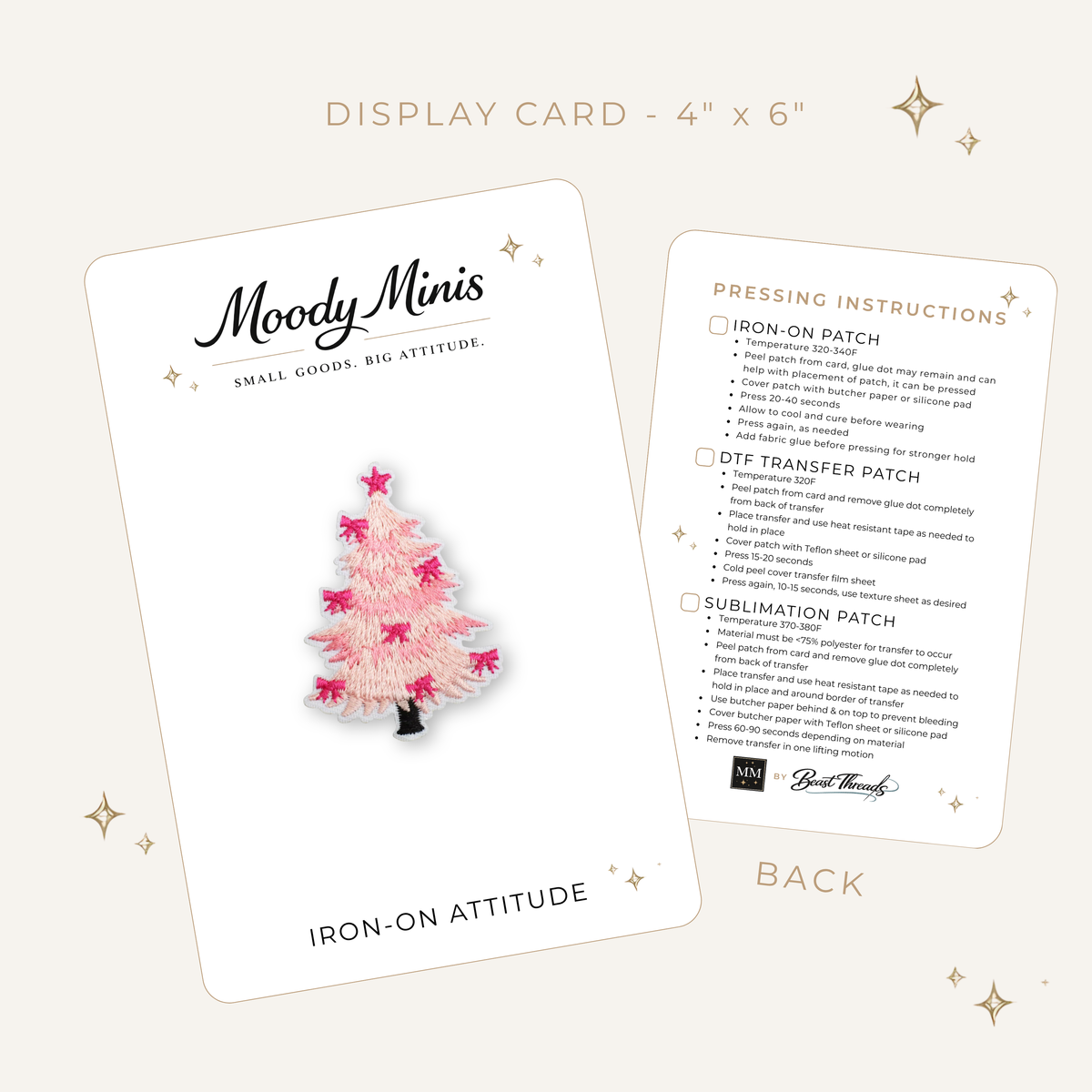 Christmas Trendy Pink Bow Tree Embroidered Patch