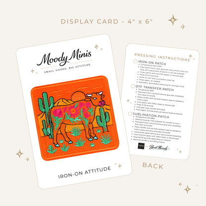 Western Desert Cow Embroidered Patch