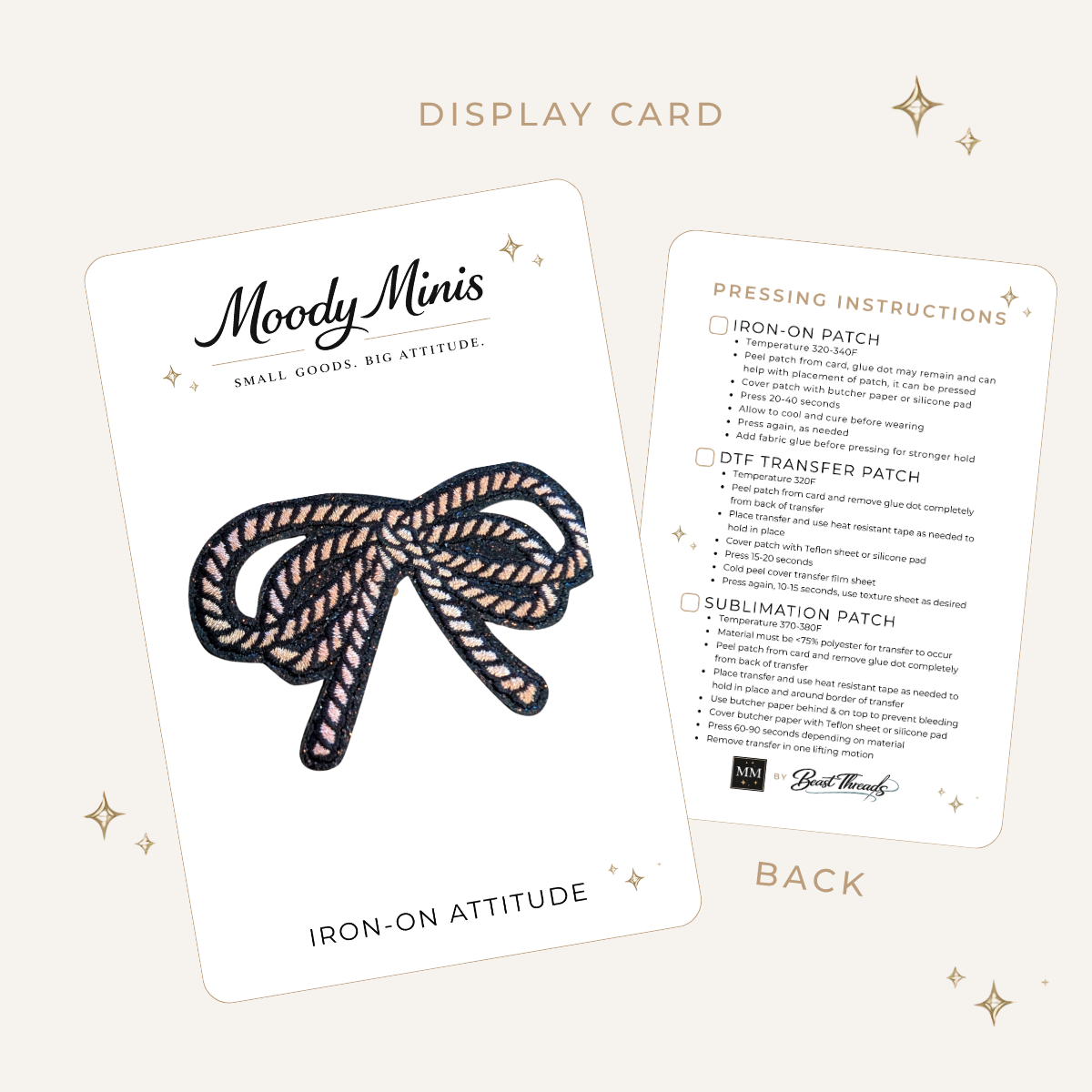 Rope Bow w/ Glitter Embroidered Patch