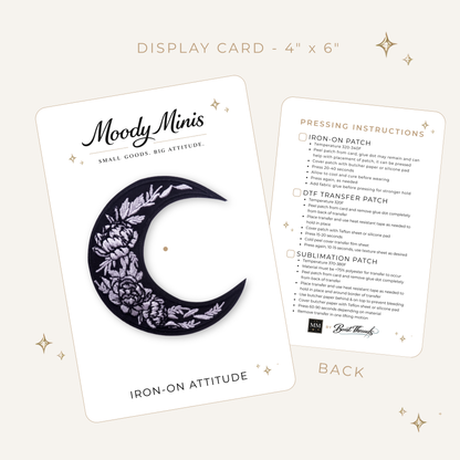 Rose Crescent Moon Embroidered Patch