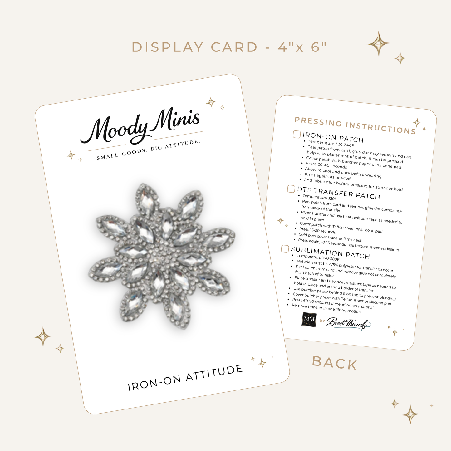 Snowflake Rhinestone Patch- RTS