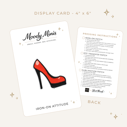 Red High Heel Embroidered Patch- RTS