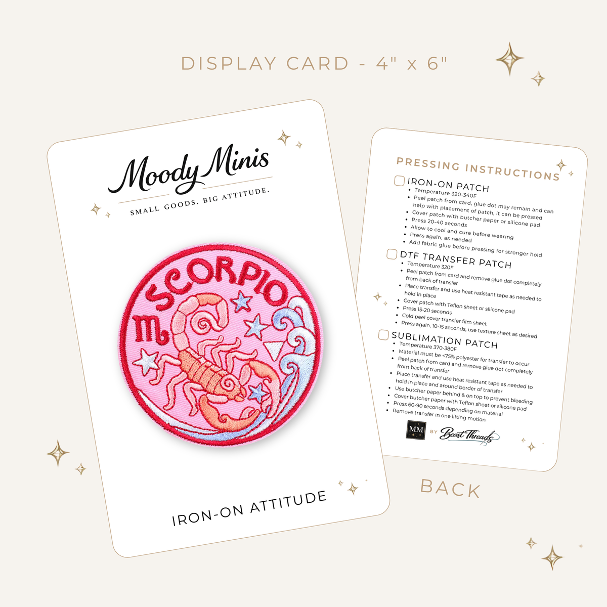 Retro Pastel Scorpio Zodiac Embroidered Patch