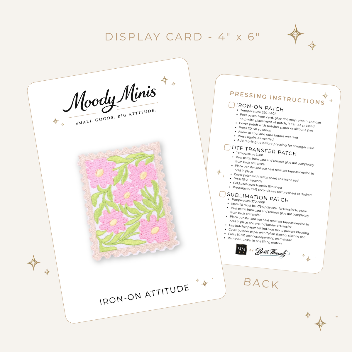 Matisse Inspired Pastel Pink Flower Embroidered Patch