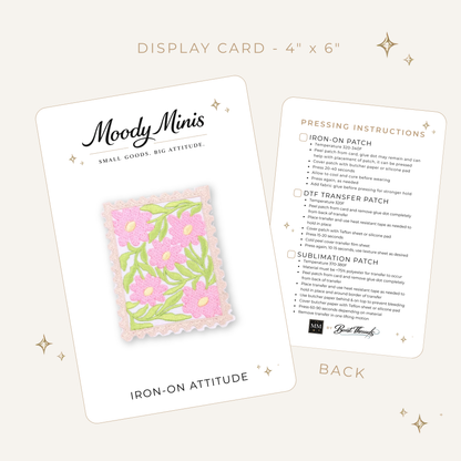 Matisse Inspired Pastel Pink Flower Embroidered Patch