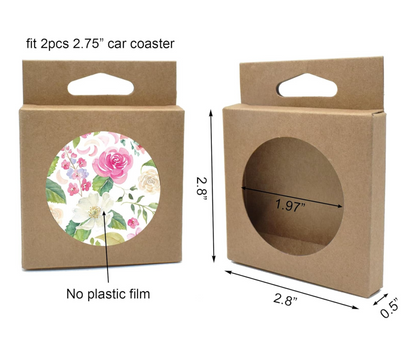 Car Coaster Set of 2 - Your Artwork Custom - Retail Box Included
