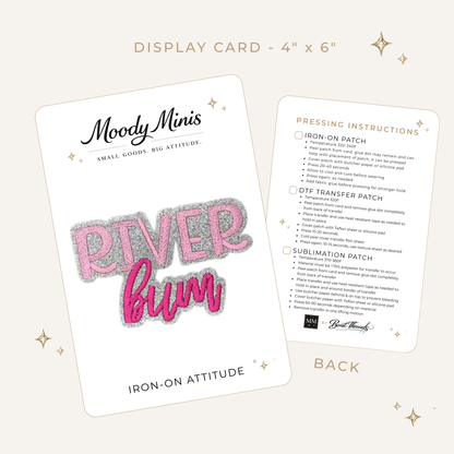 River Bum Glitter Embroidered Patch