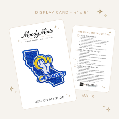 LA Rams State Glitter Embroidered Patch
