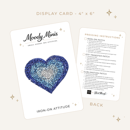 Blue Heart Rhinestone Patch- RTS