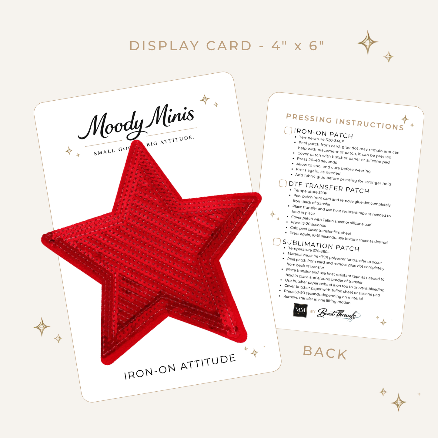 Red Sequin Star 5.5" Embroidered Patch