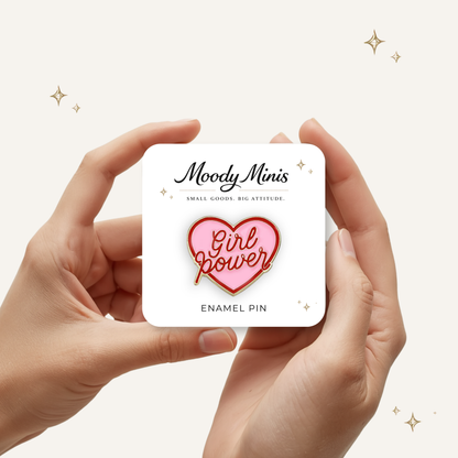 Girl Power Heart Enamel Pin