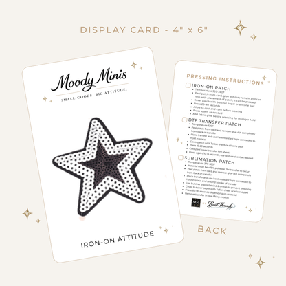 White/Black Star Sequin Patch- RTS