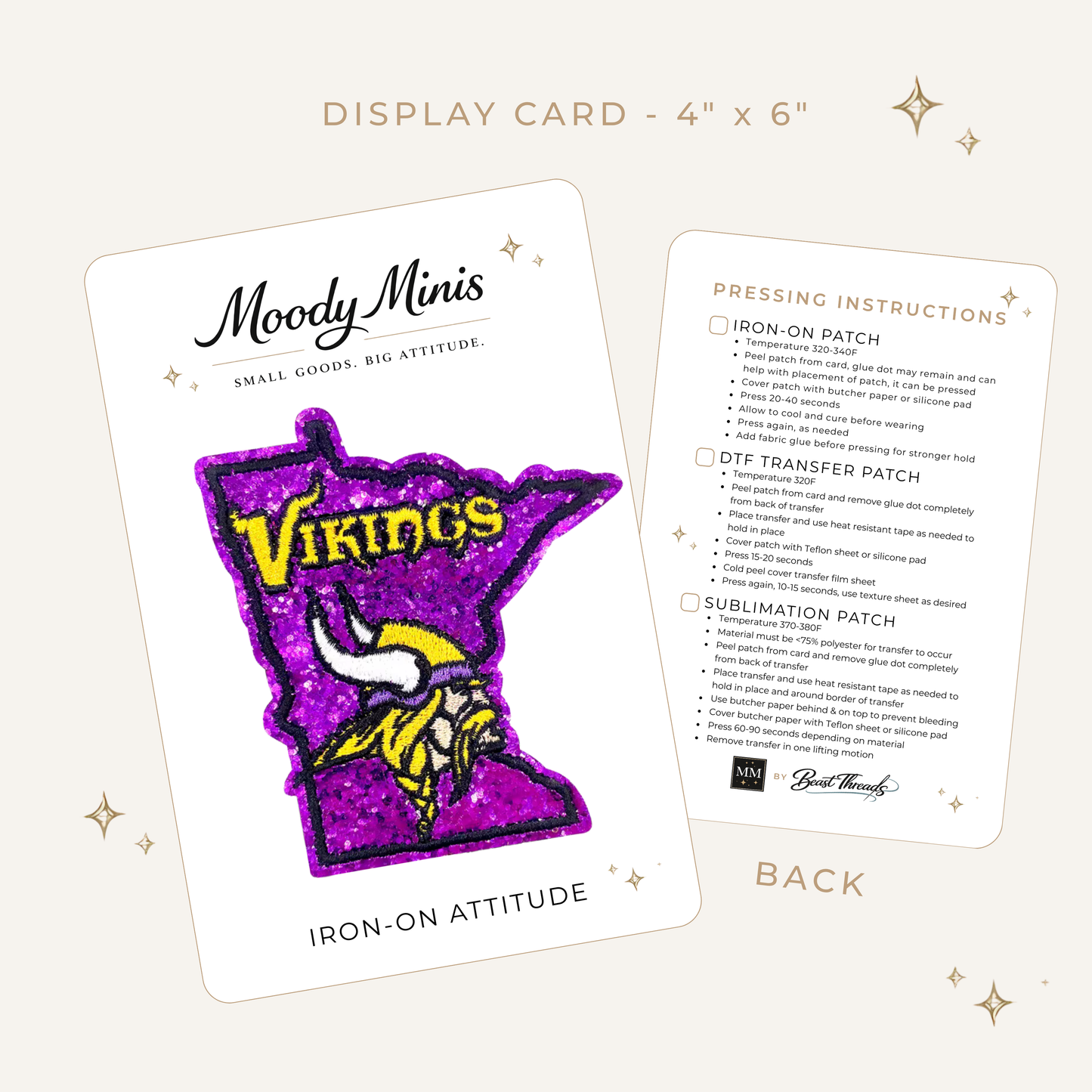 Minnesota Vikings State Glitter Embroidered Patch