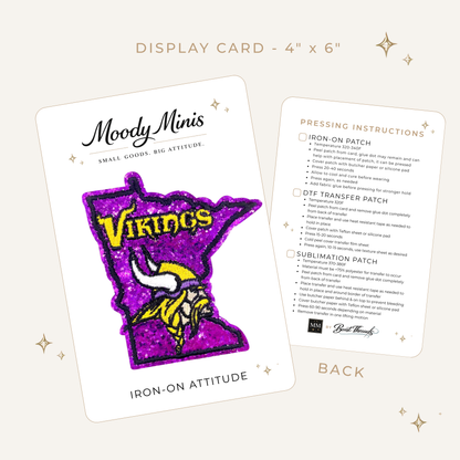 Minnesota Vikings State Glitter Embroidered Patch