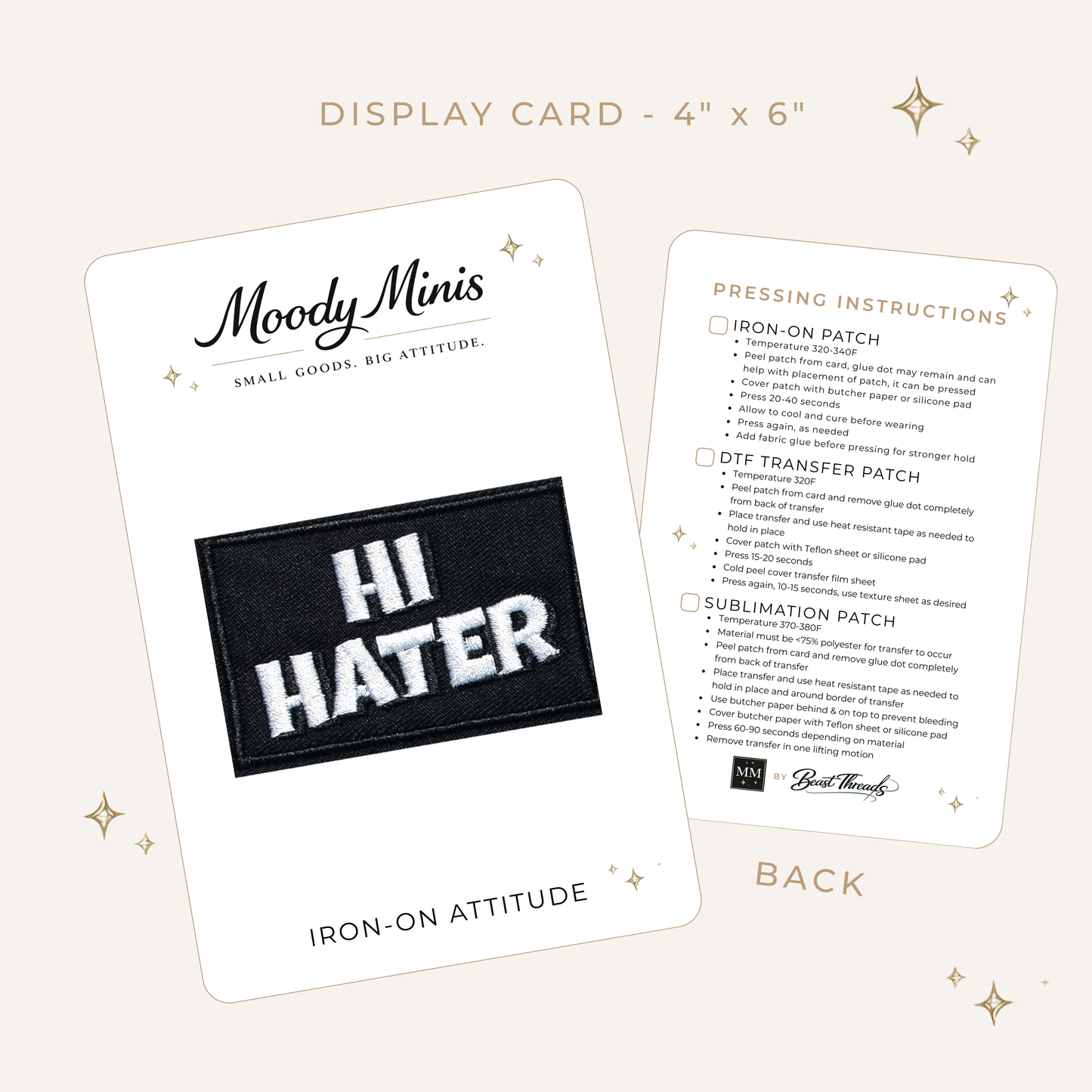 Hi Hater Embroidered Patch- RTS